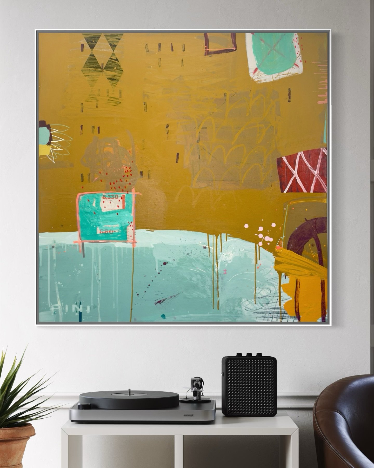 🆕 36 x 36 inches&hellip; 
Needs a name! What would you call it?
Lmk in the comments 💬
.
.
.
#contemporanyart 
#abstractpainting 
#artcollectors 
#interiordesigners 
#sarahfinucane