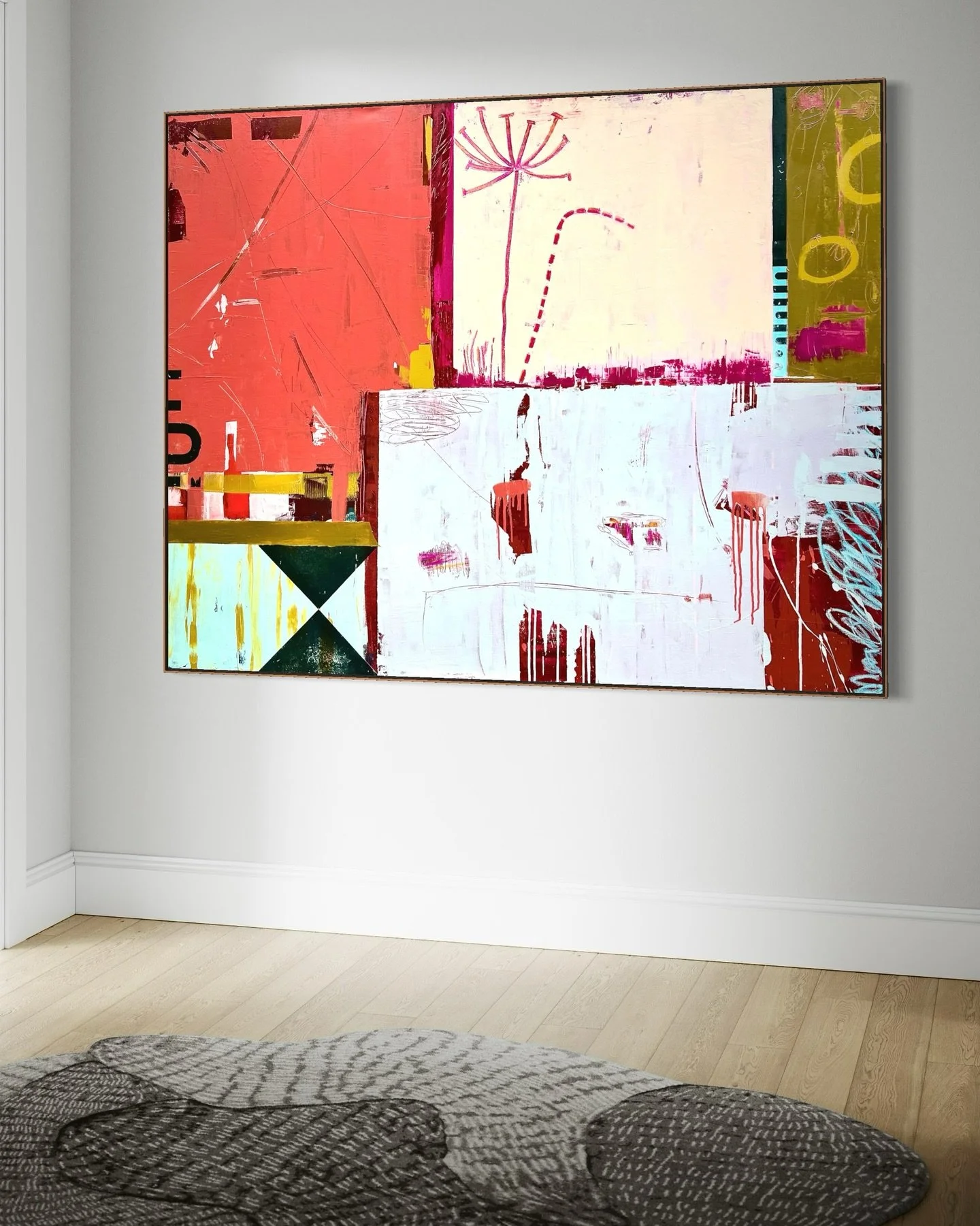 🔴 Thrilled this piece found a home in London!
.
.
.
#contemporaryabstractpainting #artcollectors #sarahfinucane #londonart #abstractcollageart