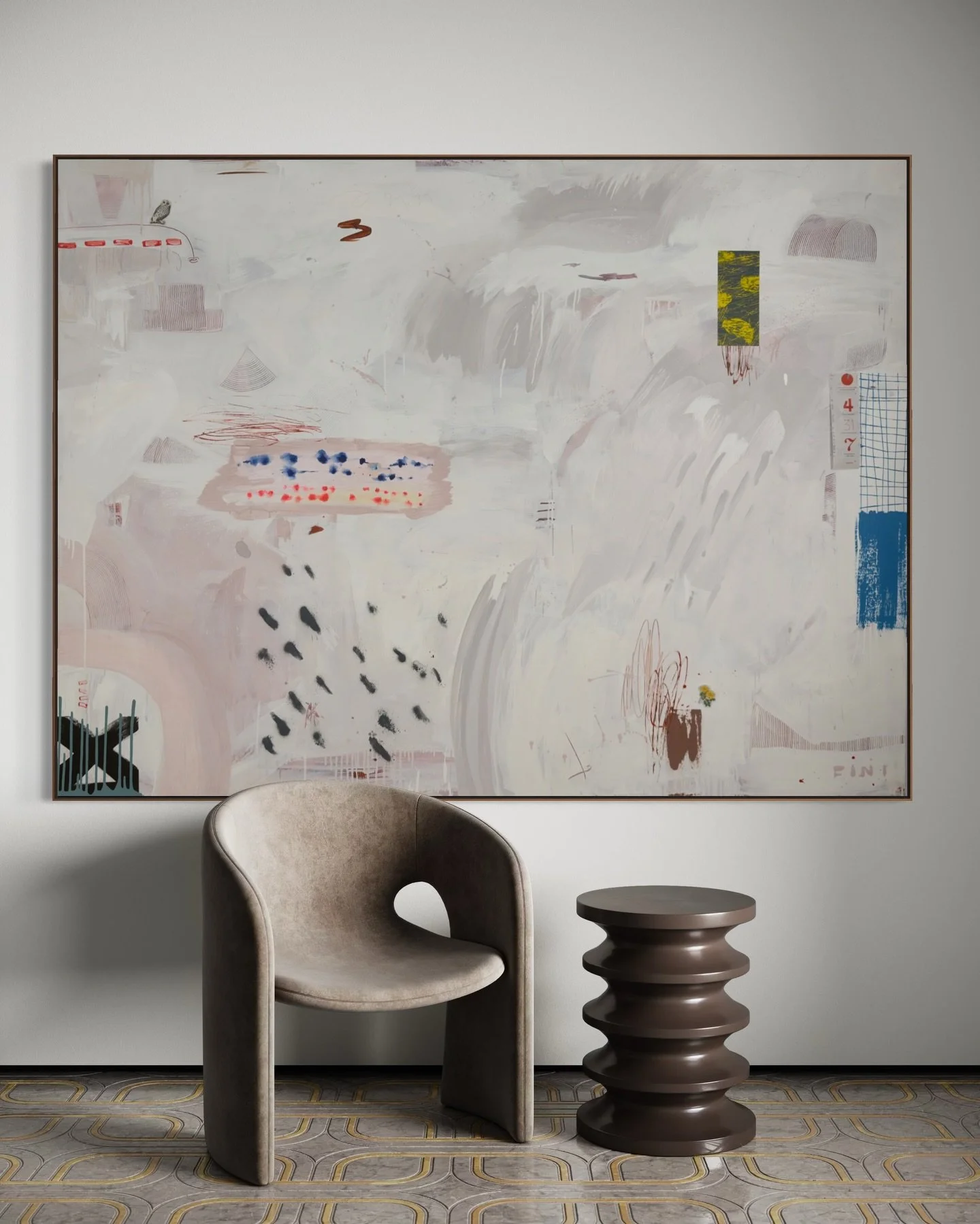 🆕 72 &times; 54 inches 
New work, just finished. Happy Friday!

Quiet gestures, layered marks, and a lot of space to breathe.
This piece is about restraint&mdash;what happens when you stop before overworking it and let the silence do some of the tal