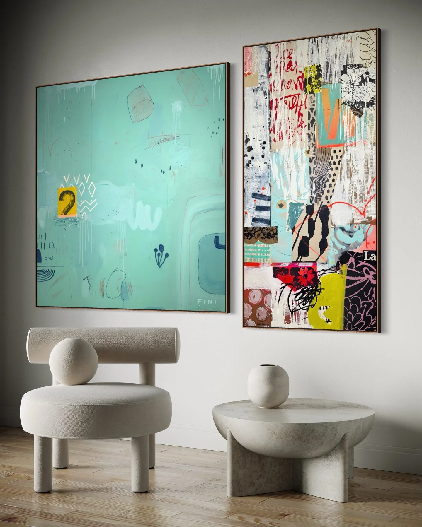 Minimal meets maximal.
That line right there&mdash;that&rsquo;s where it hits.

#midimalism #abstractpainting #contemporaryart #interiordesigninspiration #sarahfinucane