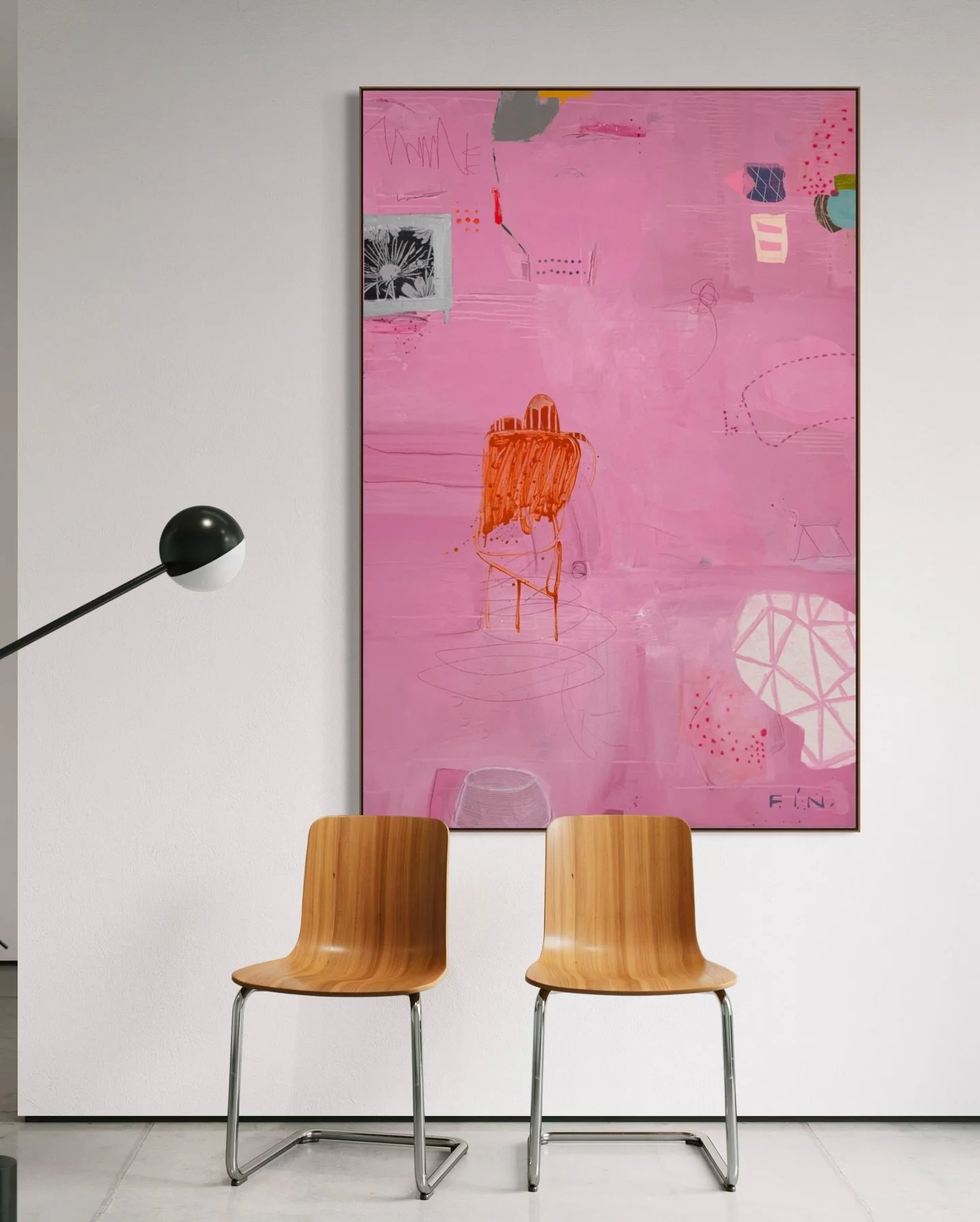 🌸 Commission in progress&hellip; seeing how it feels in situ vs what I see in my studio&hellip; refining colors and values. 

#avstractpainting #contemporyart 
#artcollection #artcollecting 
#sarahfinucane