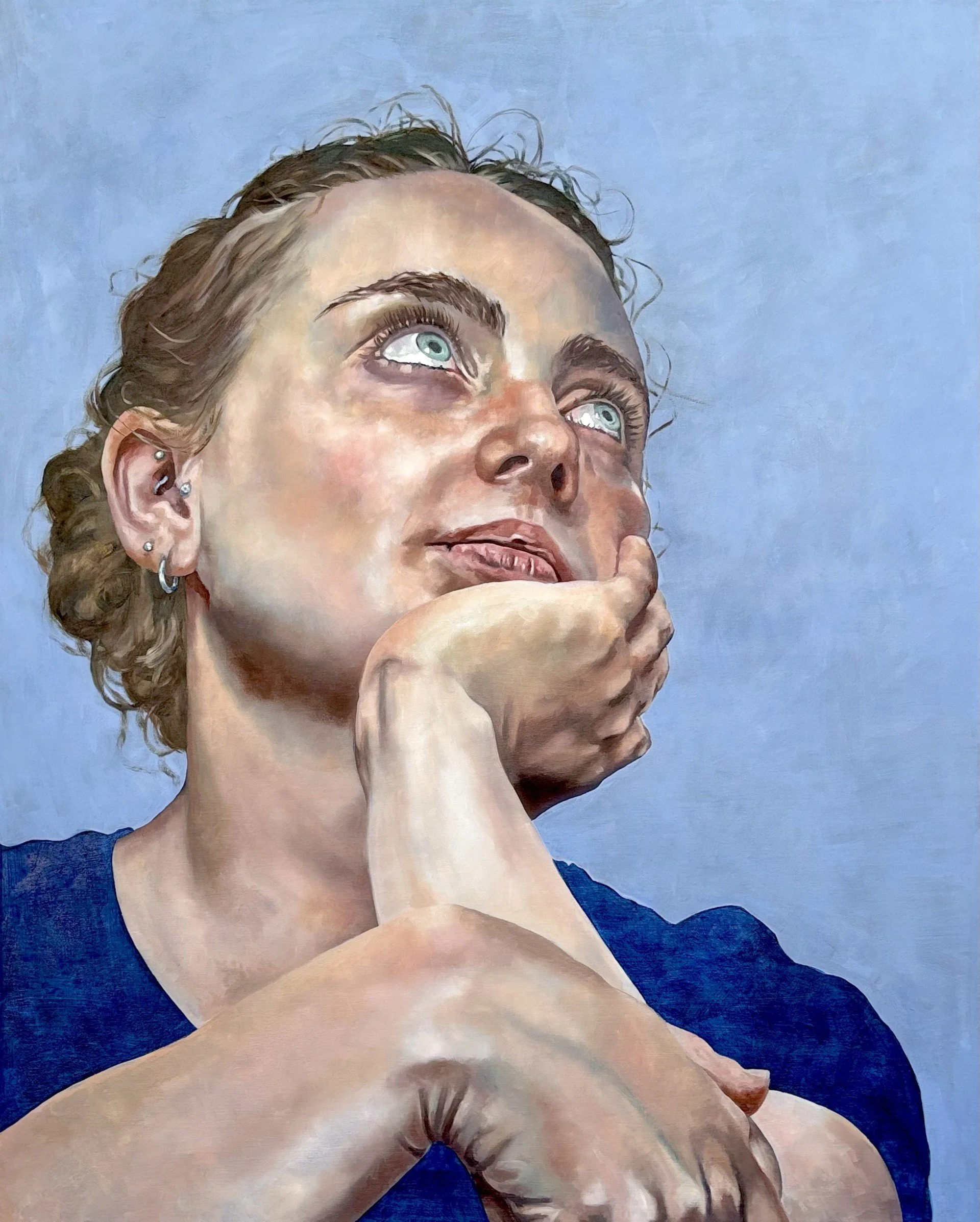 Jess in thought
60 x 75cm oil on canvas
Exhibited at Art at the Strand, Barnstaple 2025