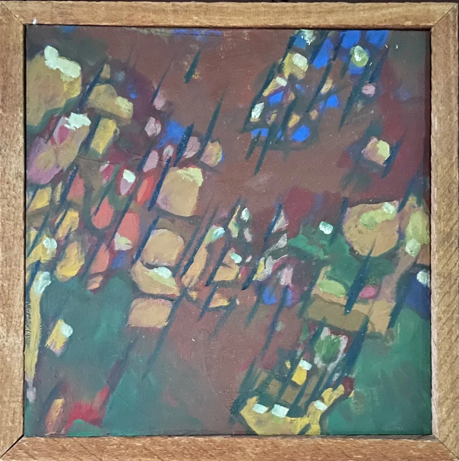 Symbiosis, painting by Eva Zasloff. 2021. Oil on wood, 8 x 8 in.