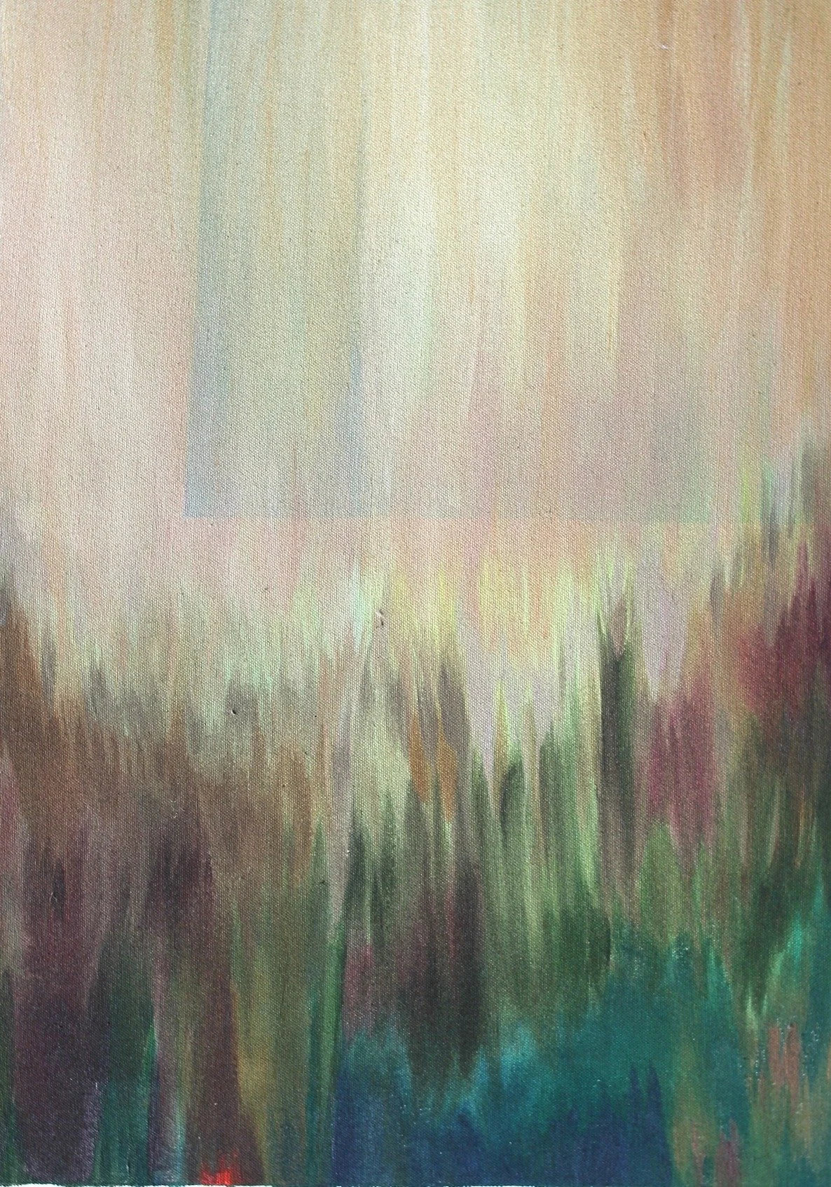 Up Rise, painting by Eva Zasloff. 2020. Acrylic + watercolor on canvas, 18 x 24 in.