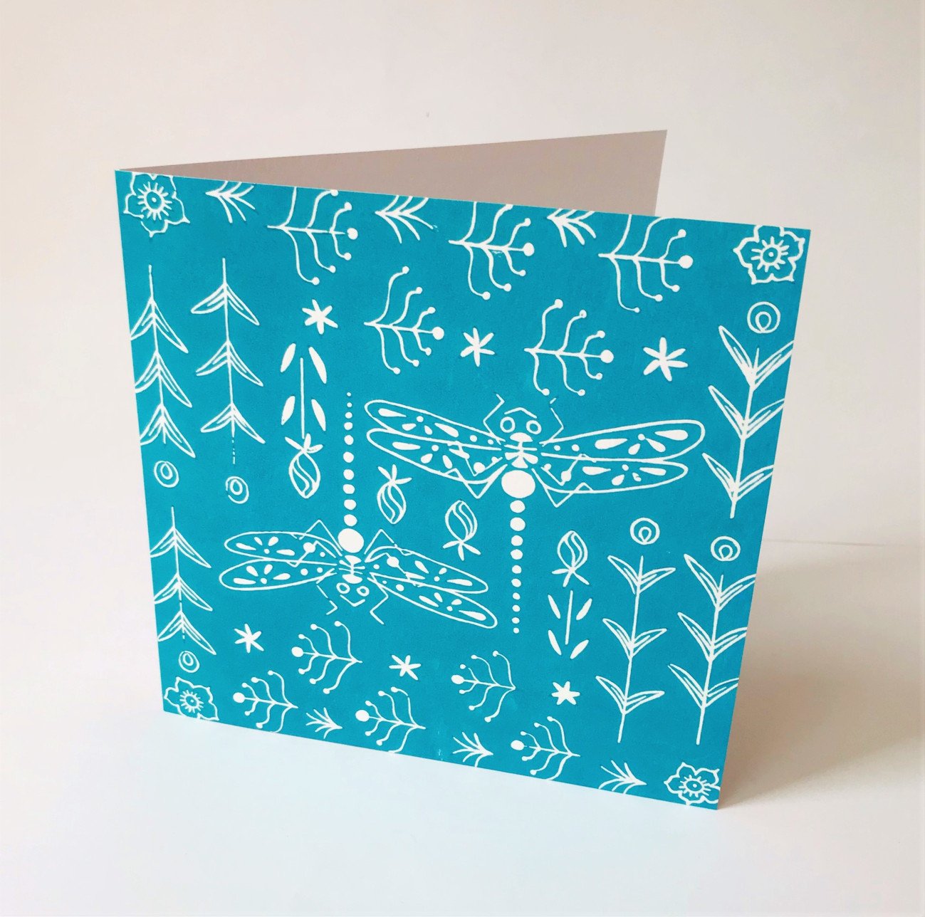 Trollslander Greetings card, Dragonfly art card