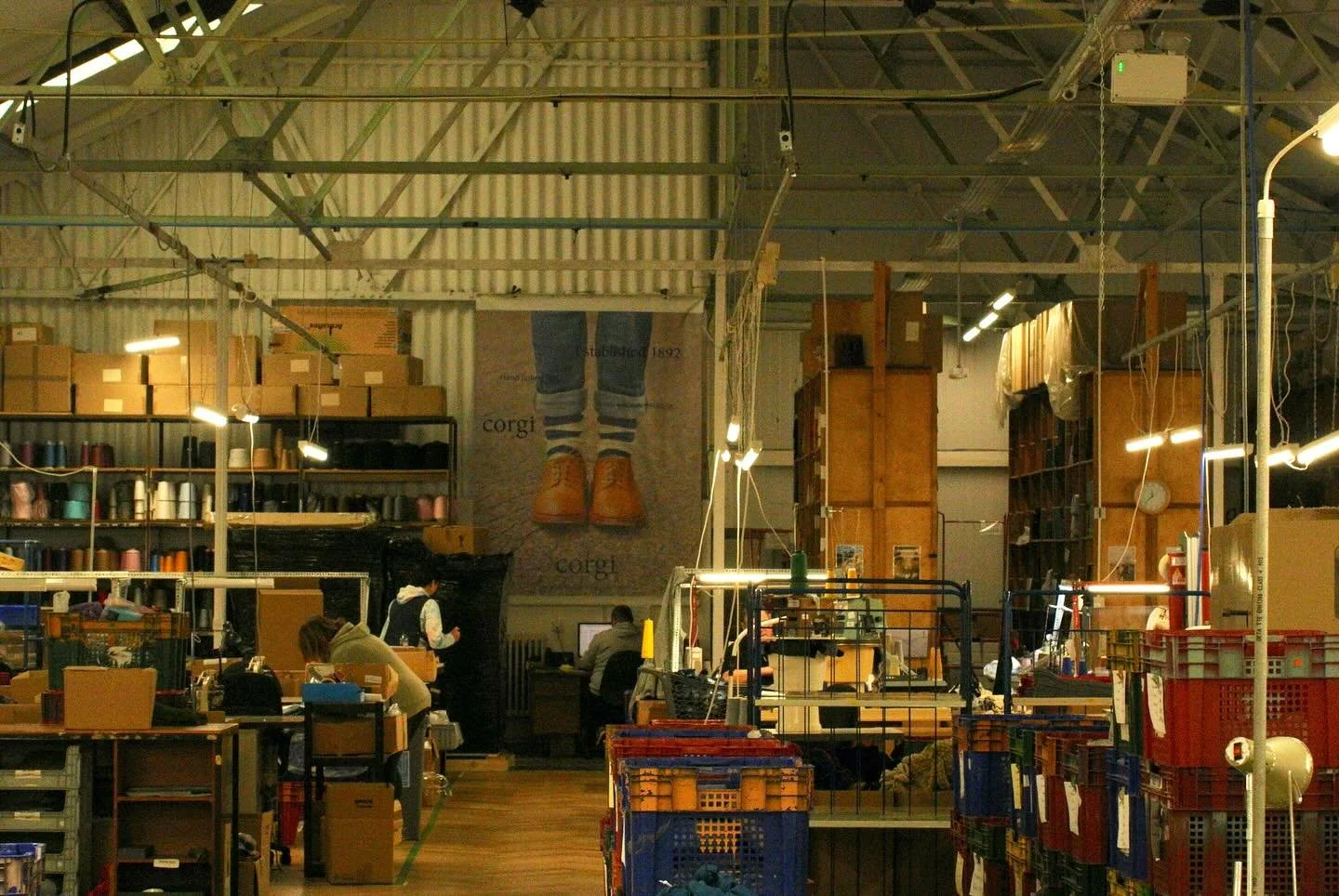 Factory visit to Corgi, where our knitwear is made through hand-operated machine knitting only an hour away from the farm.