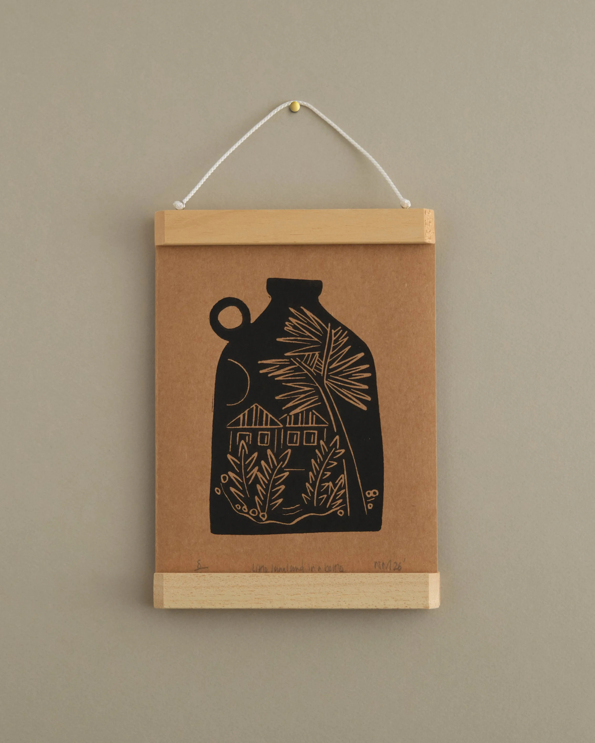 Little Langland in a Bottle Lino Print