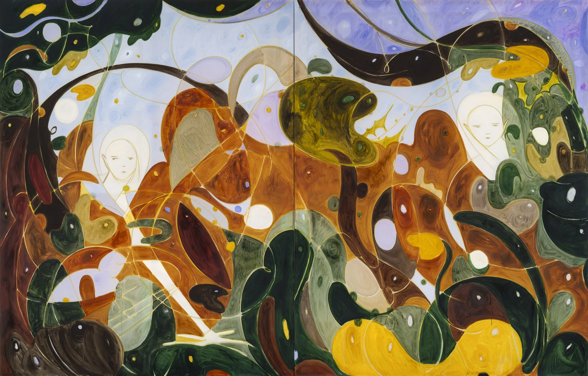 Being Present With Ironic Approach, 2025 Oil on transparent fabric 180 x 140 cm (each) (YI25-013P).jpg
