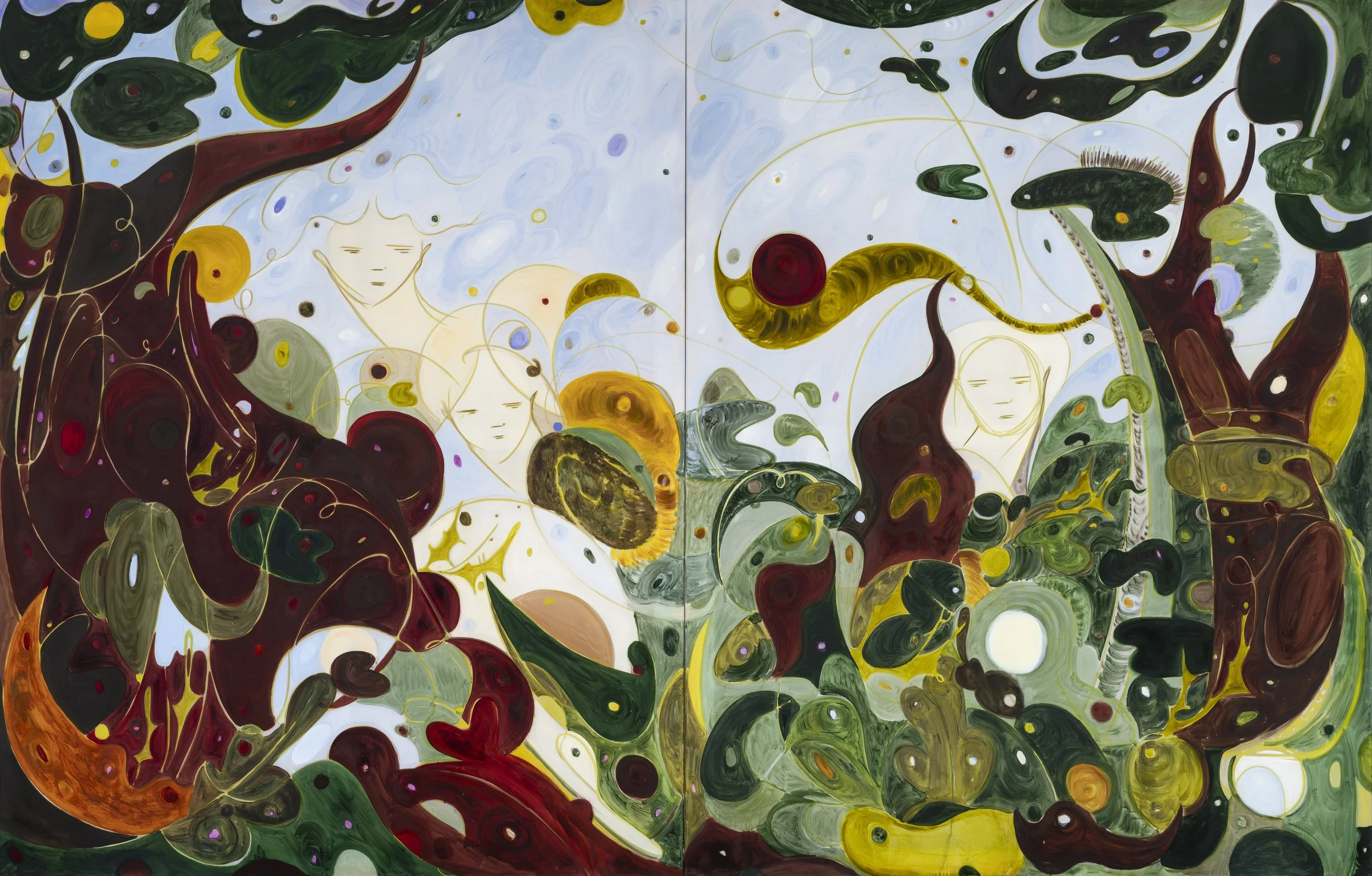 Inflation of Expectations, 2025 Oil on transparent fabric 180 x 140 cm (each) (YI25-014P).jpg