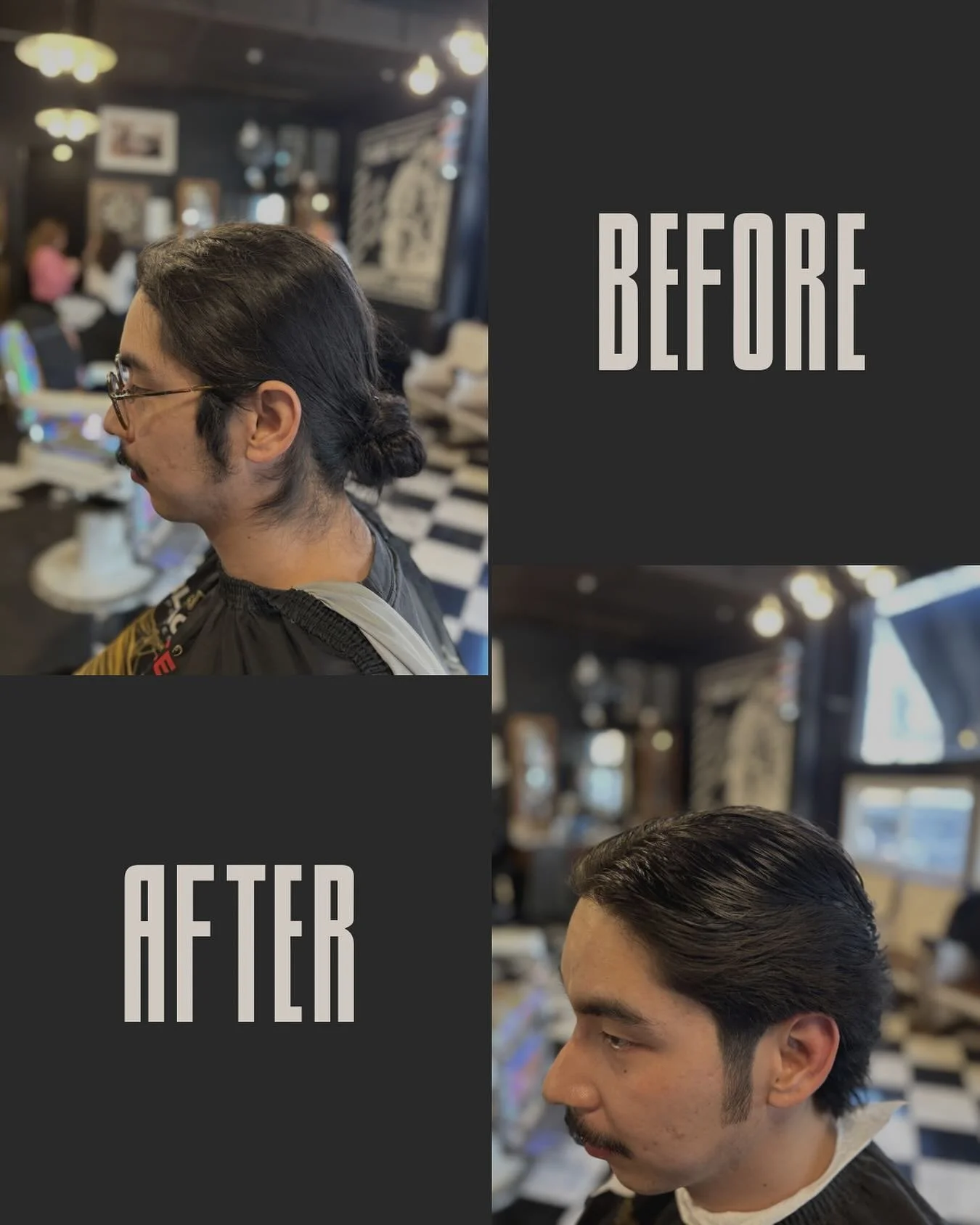 From tied back and tucked away ➡️ to polished, structured, and intentional. The right cut doesn&rsquo;t just change your hair &mdash; it changes your whole presence.

Ready for your upgrade?

#BeforeAndAfter #MensHair #BarberLife #FreshCut #Transform
