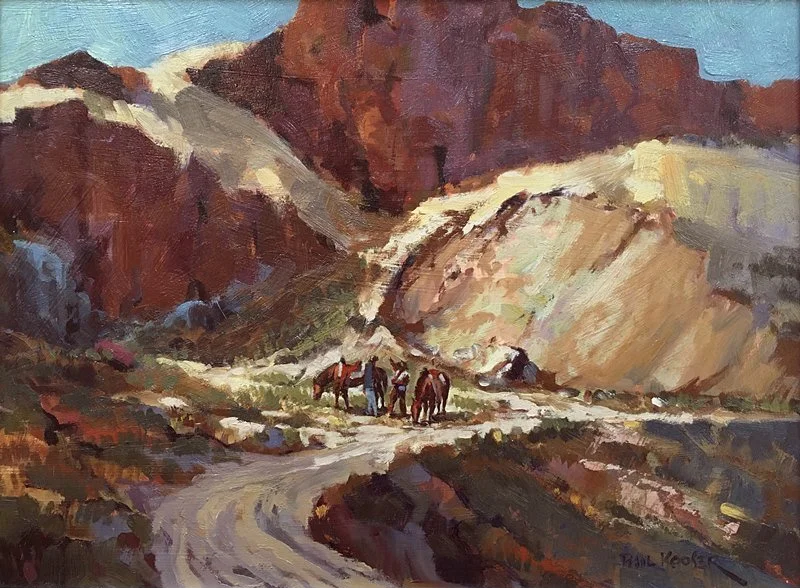  REST BEFORE THE CLIMB Oil on masonite 12" x 16" 