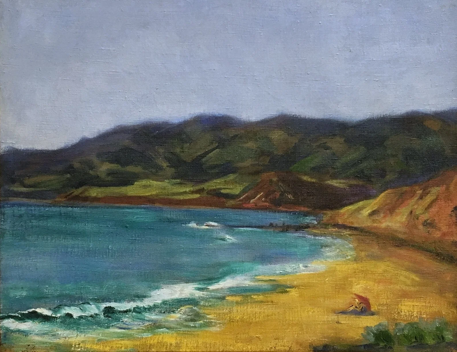  HAWAIIAN BEACH Oil on canvas 14" x 17-1/2" 