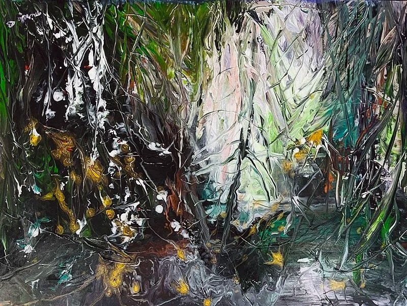  MAGICAL FOREST Acrylic on canvas 30" x 40" 