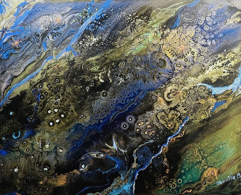  DEEP OCEAN Acrylic on canvas 24" x 30" 
