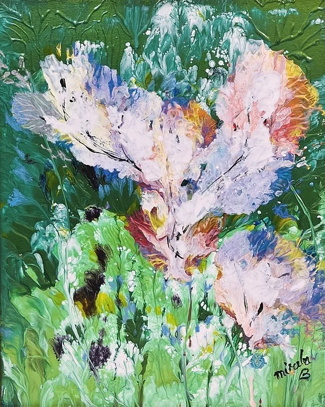  BURST OF COLOR II Acrylic on canvas 20" x 16" 