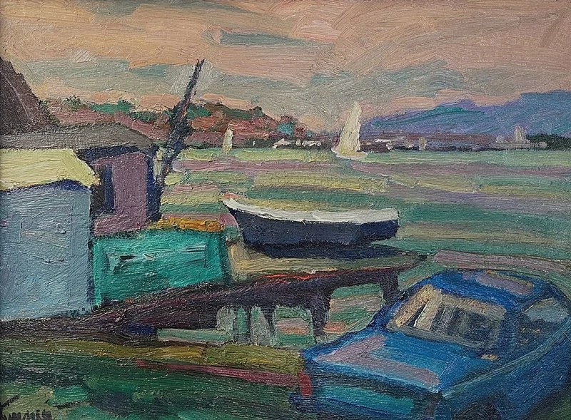  CARQUINEZ STRAIT NEAR MARE ISLAND Oil on panel   
  |      12" x 16" 