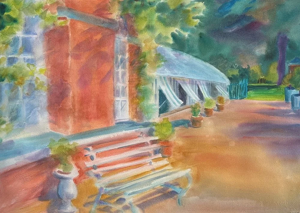   L'ORANGERIE  Watercolor 21" x 28" 
