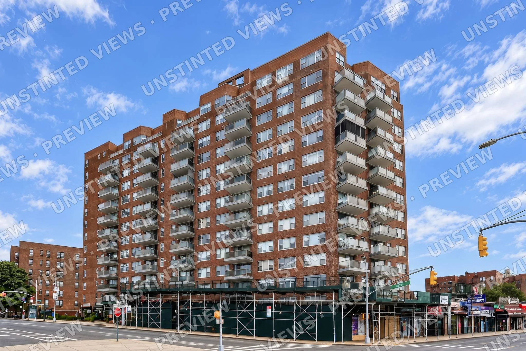 The Greenbriar, 85-15 Main Street — Building Exterior from Queens Blvd (Oct 2026)