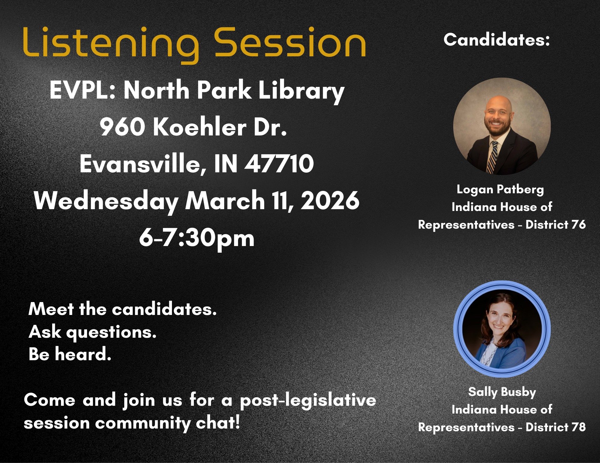 Listening Session with Logan Patberg and Sally Busby