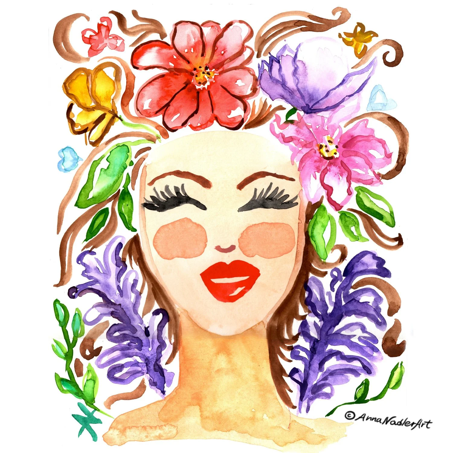 flower face lady