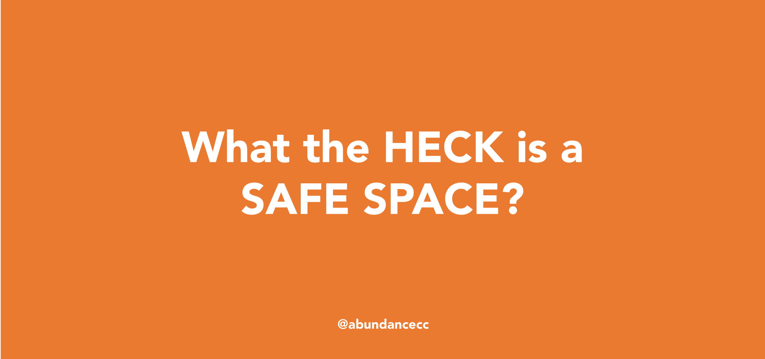 What the HECK is a SAFE SPACE?