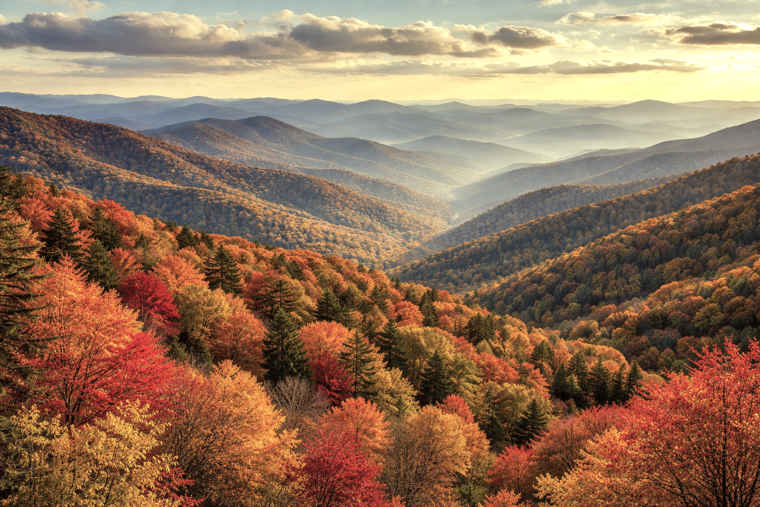 AI Generated Photo of fall foliage in the mountains