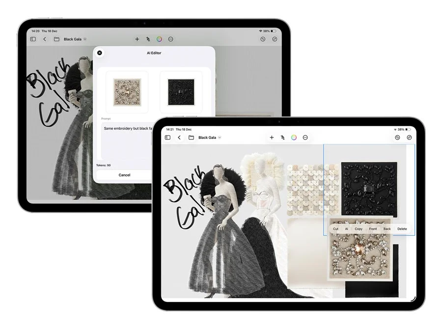 Every Moodboard element is fully editable and adaptable to your creative direction, materials, scale, and style.