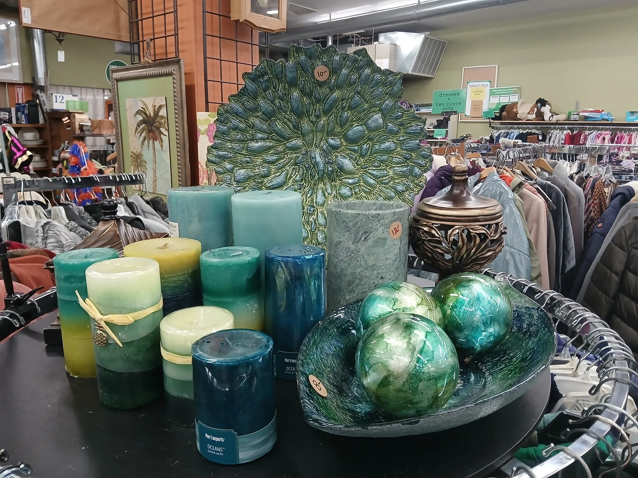 Scenes from the shop last week ✨ we try to squeeze as many treasures as we can into our shelves, on top of racks &amp; behind the counter. It's like an &quot;I Spy&quot; book in real life 😍

#shopsecondhand #sustainableshopping #shopsustainable #thr
