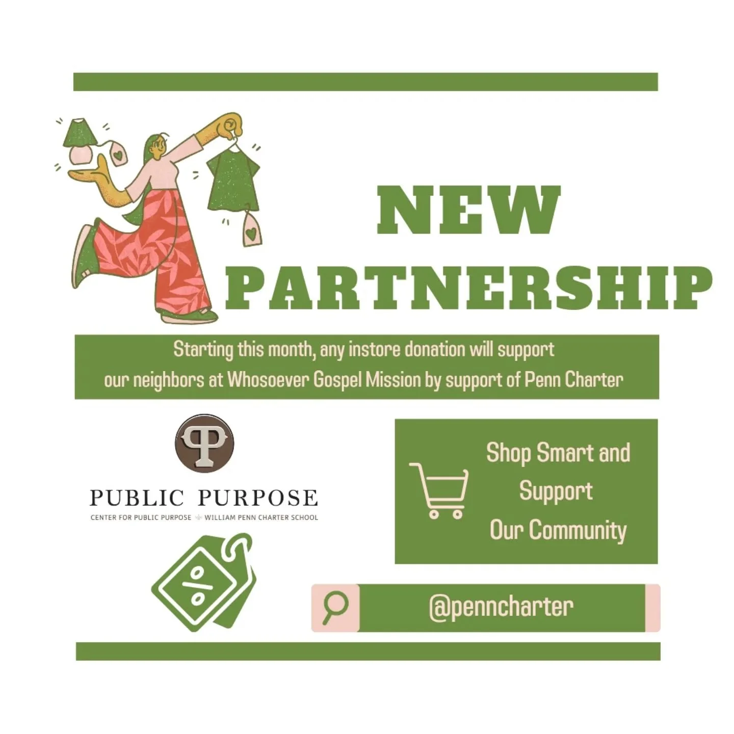 We're excited to welcome our new in-store donation partner 💚

Meet the amazing 7th Grade class from Penn Charter! Each year, these students sponsor a local organization, and this year a dedicated group of 10 students chose Bargain Thrift Center. The