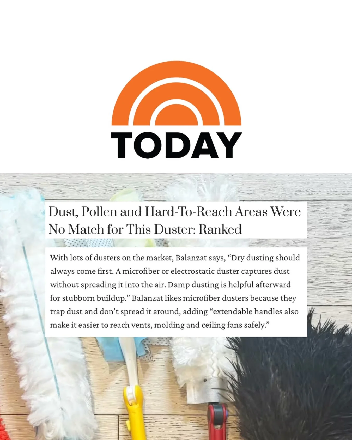JULIETTE featured on TODAY ✨

Our founder, Rechelle Balanzat, shares her expert take on smarter cleaning. From why dry dusting should always come first to choosing microfiber tools that actually trap dust, not spread it, these are the details that ma