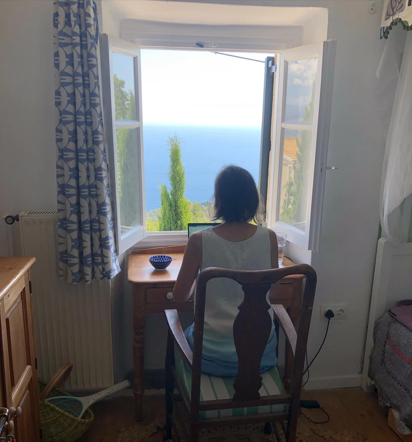 Even emails are a pleasure here. 

#nofilter #housewithaview #seaviewcorfu #officewithaview