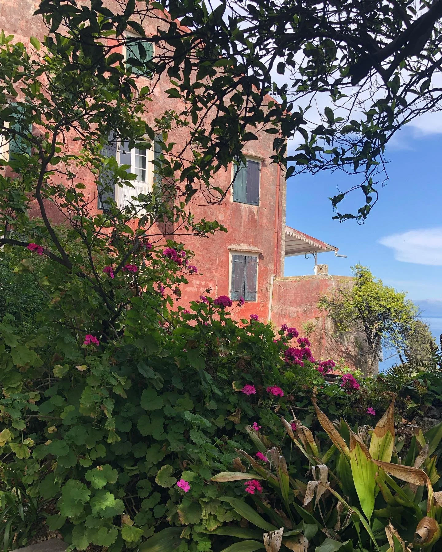 The beautiful Pink House on the San Stefano estate where we have been based for @anastasia_miari food retreat. Built in 1780 by the Manessi family who still live here. 
 
@granddishes #foodcorfu #corfufood  #pinkhouse #pinkhousesanstefano