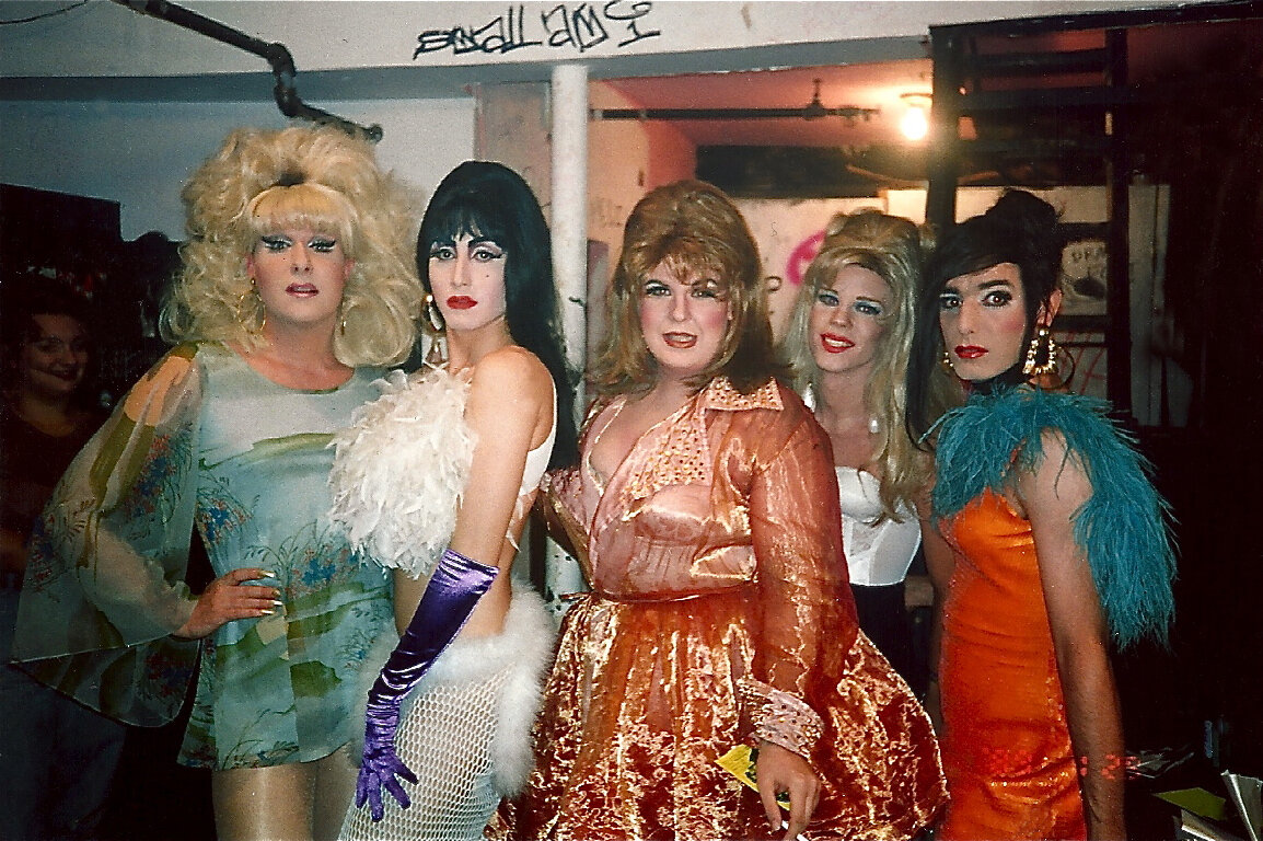 Group shot at Pyramid Club, 1992 - Linda Simpson