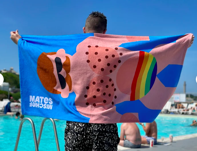 Gay Pride Boys of Summer Beach or Pool Towel 