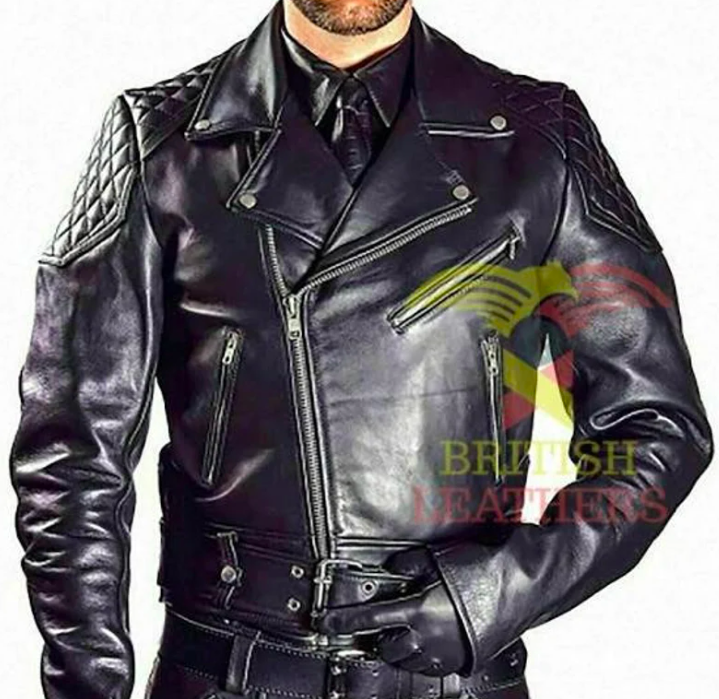 Genuine Leather Biker jacket Cropped Mens Fetish Role play Gay bdsm bar  Wear