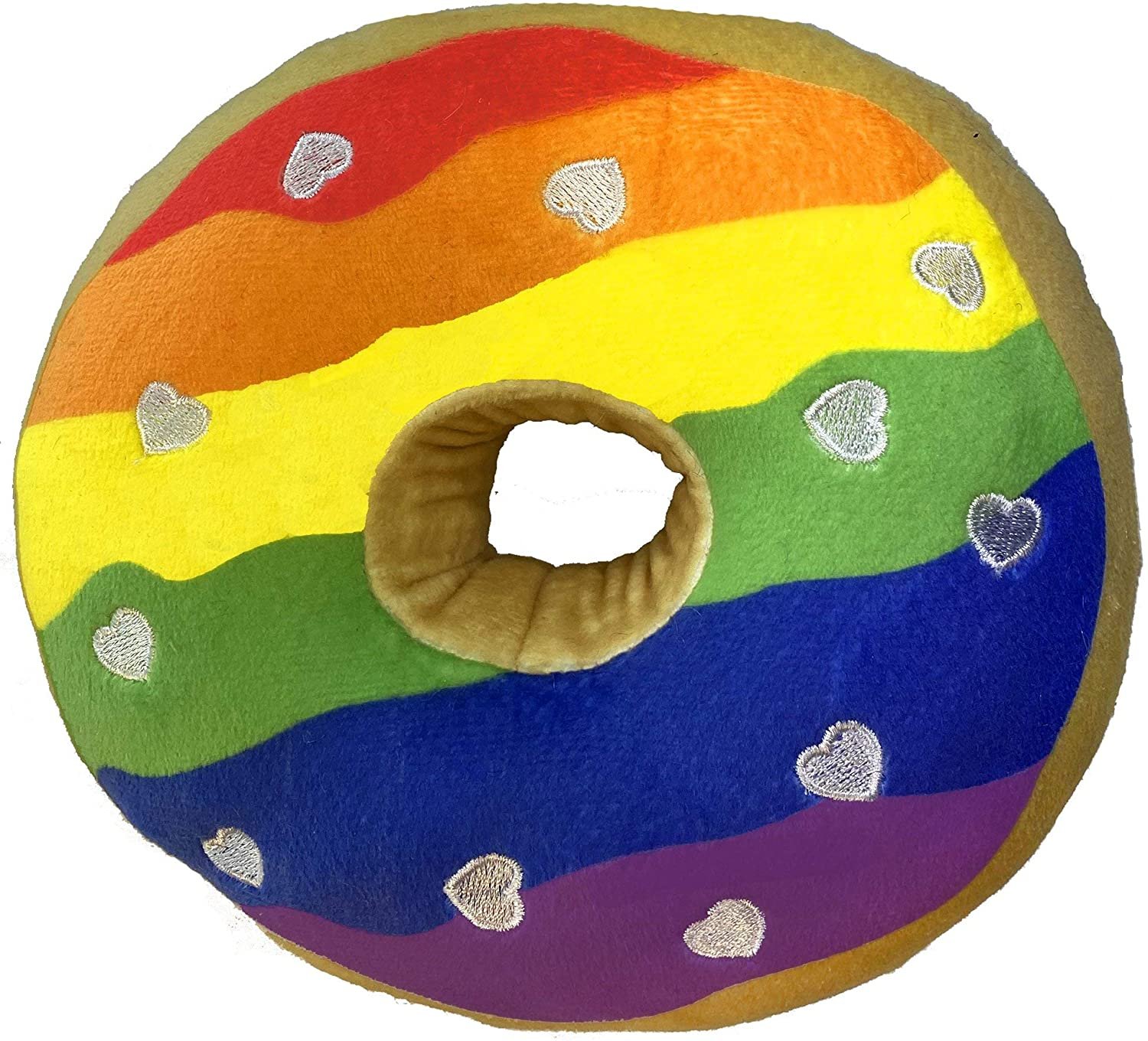  Lulubelles Power Plush | Pride Donut (Small) | Dog Toy with Squeaker | Funny Dog Gift | Fun, Durable, and Safe | Huxley &amp; Kent Squeaky Dog Toys 