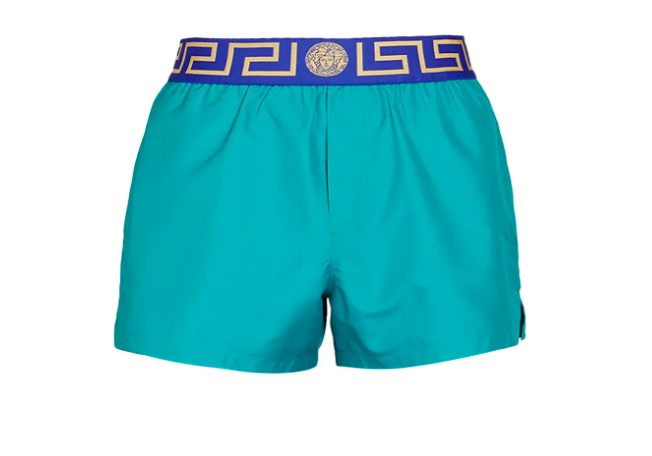 Versace Logo-Band Swim Shorts - $375 or 4 interest-free payments of $93.75.