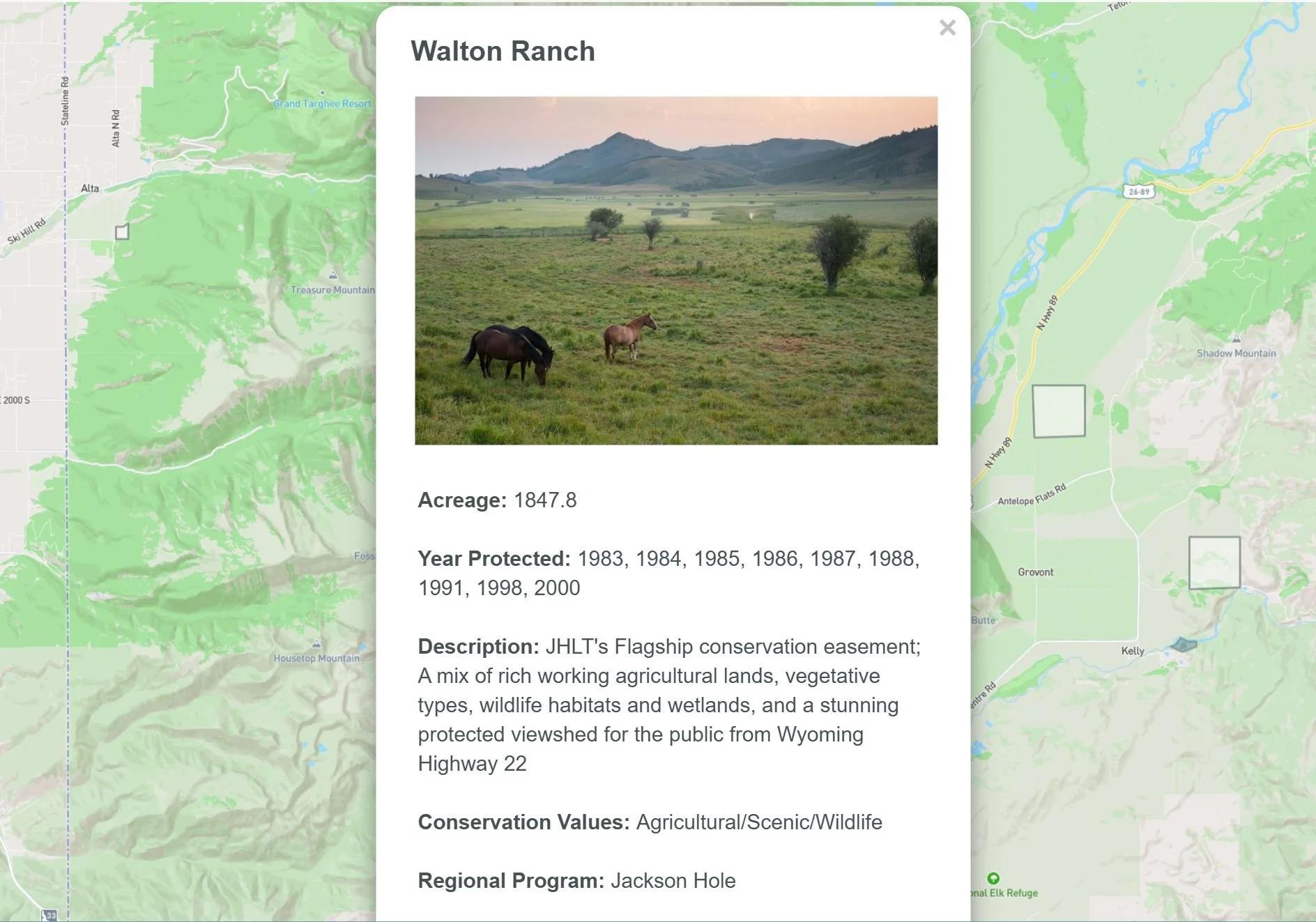 Jackson Hole Land Trust Interactive Map