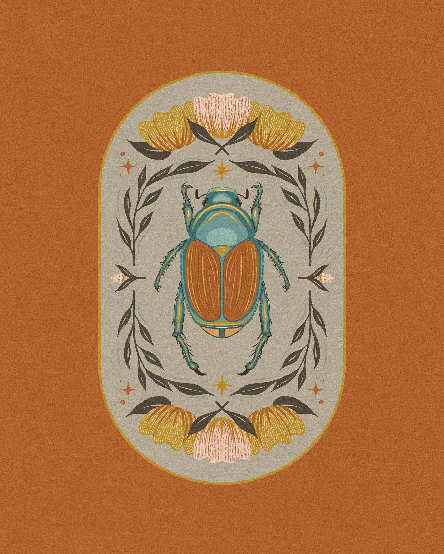 Drew a bunch of different beetles awhile back and didn&rsquo;t love the end product so repurposing into something new 🌼