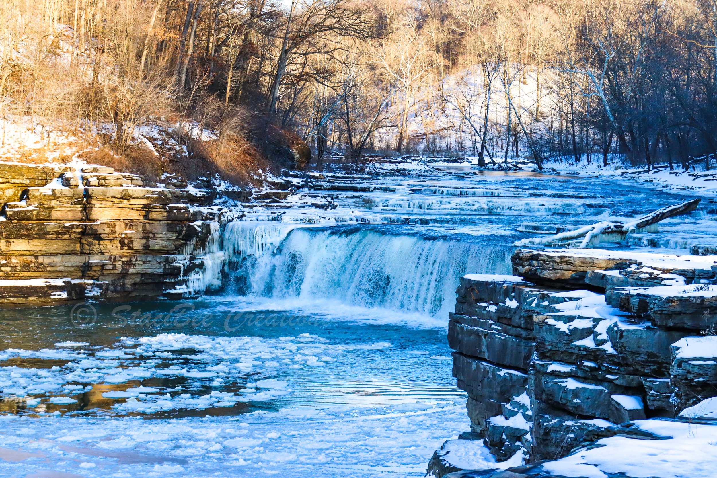 Pancake Ice at Cataract Falls - Indiana