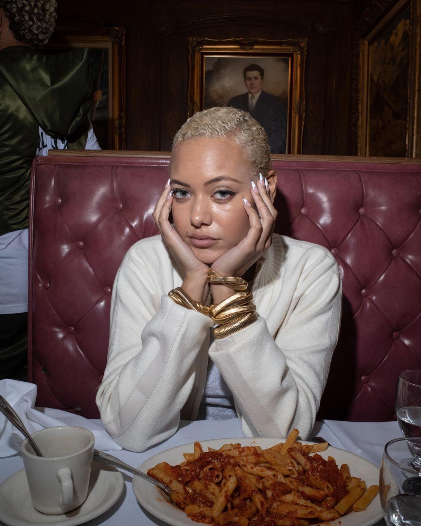 @donovan_greenn in our Vanilla Ice creamy 🍦🍦 cashmere and lambskin Eldorado sweater knit track suit. Cozy sexy vibes when all you wanna do is cuddle up with your boo and a big bowl of pasta. 
For her for him for everyone. Presale now! Coming sooooo