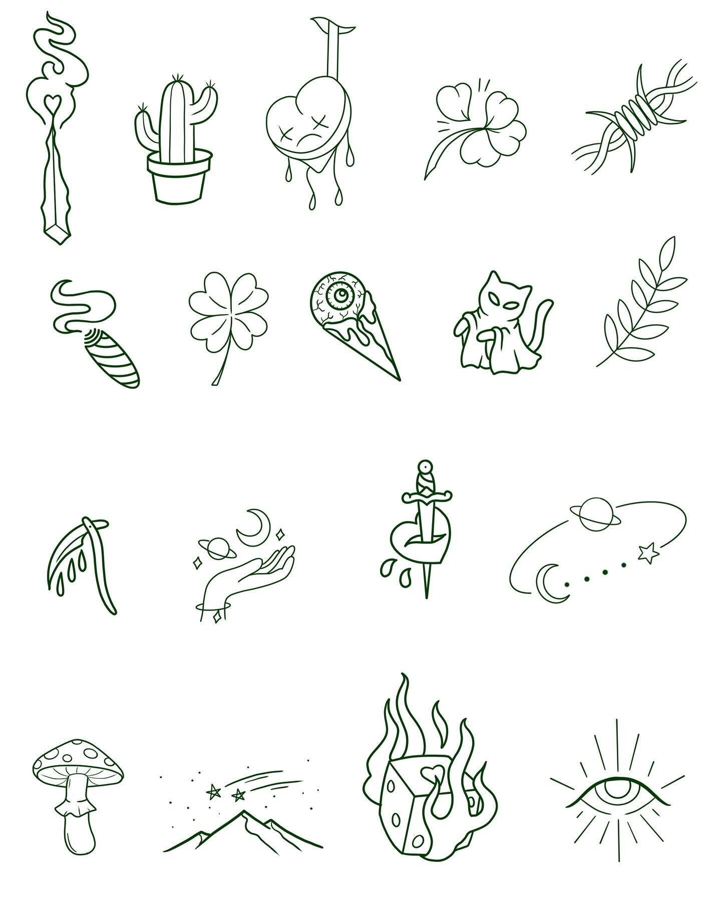 &bull; @wadotattoos &bull;
We&rsquo;re running a special for this weekend only! Starting today through Sunday (9/6) these designs will be available starting at just $75! Give the shop a call, or submit a same day form through our website. We look for