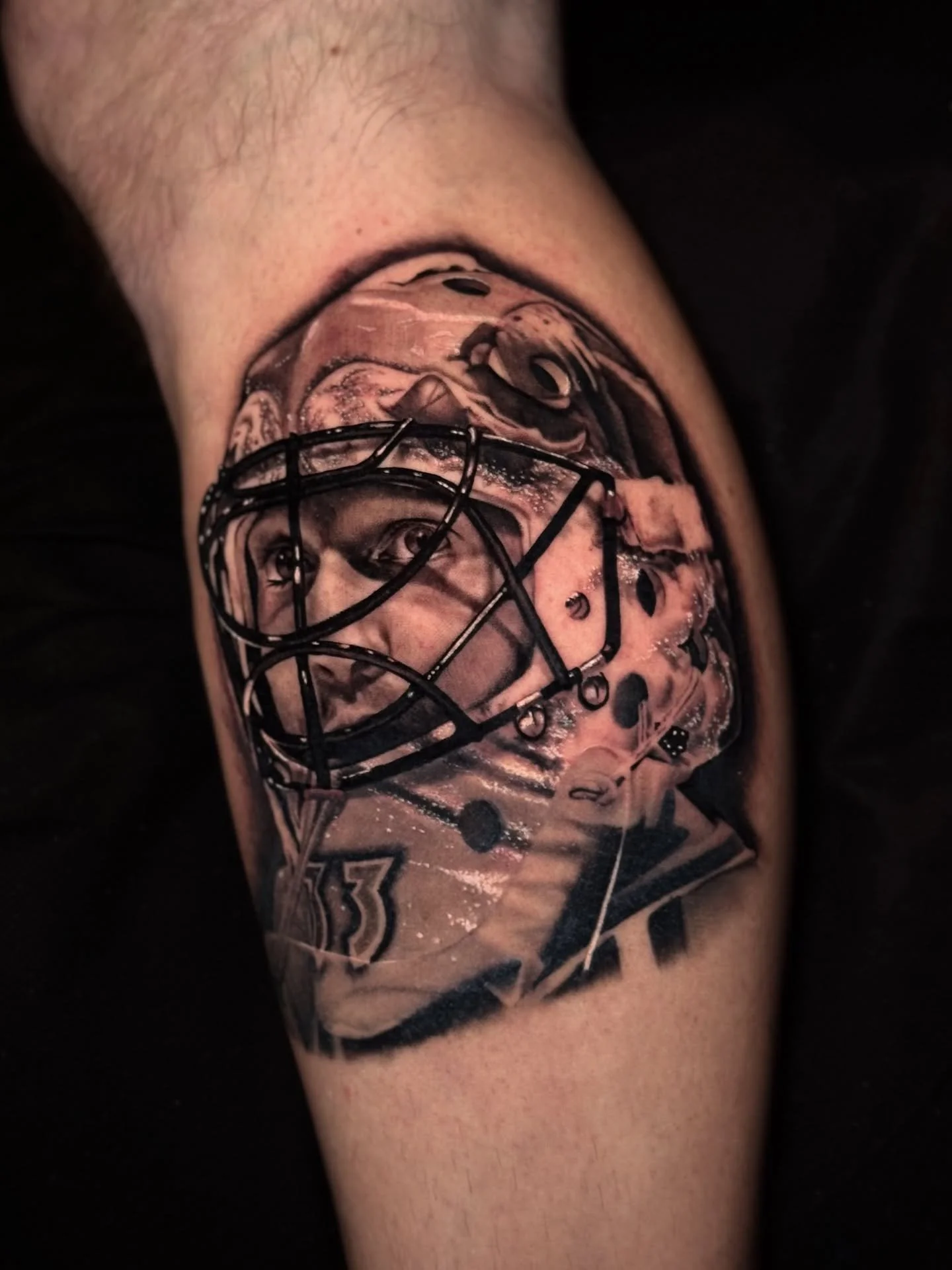Had a blast doing this Patrick Roy portrait on a client of mine! Even though he&rsquo;s a Colorado fan! The bottom half is about 3 weeks healed, all in around 7 hours of work! I would love to take on more portraits of sports figures, hopefully a Detr