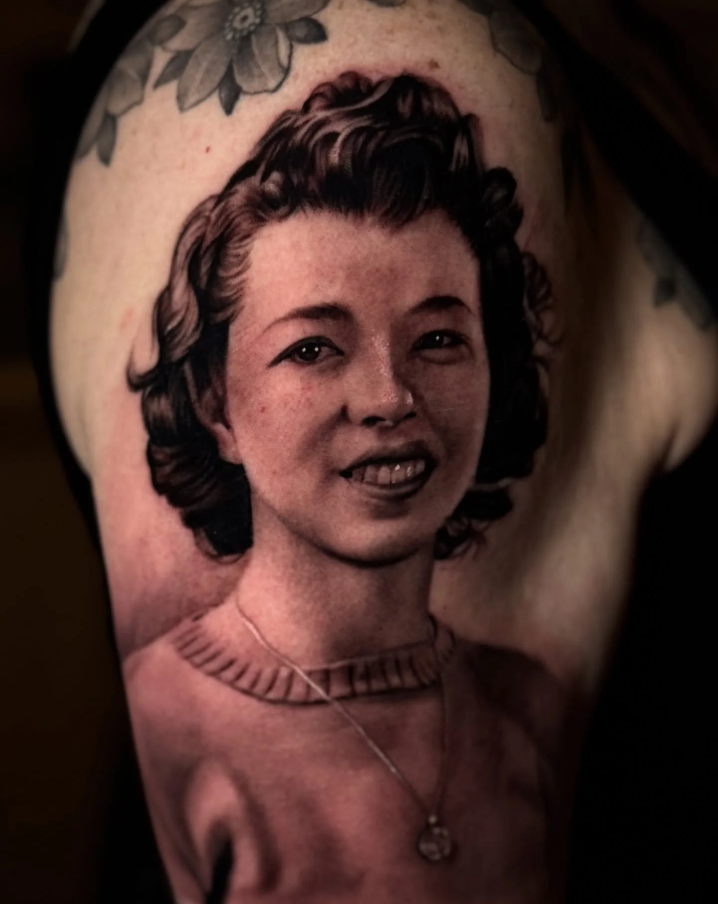 It&rsquo;s a huge honor when a client trust you to do a tattoo this important. This is a portrait of a high my clients grandma in high school, and I&rsquo;m extremely happy with how it turned out. If you have a loved one you&rsquo;d like to honor and