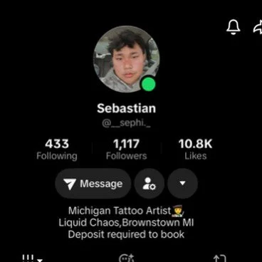 🚨 SCAM ALERT 🚨 This account is NOT @im_sephi ! Please report it. And please know, at Liquid Chaos we require a $100 deposit to book an appointment. We never will require you to pay more than that before the tattoo is completed. Scammers are all ove