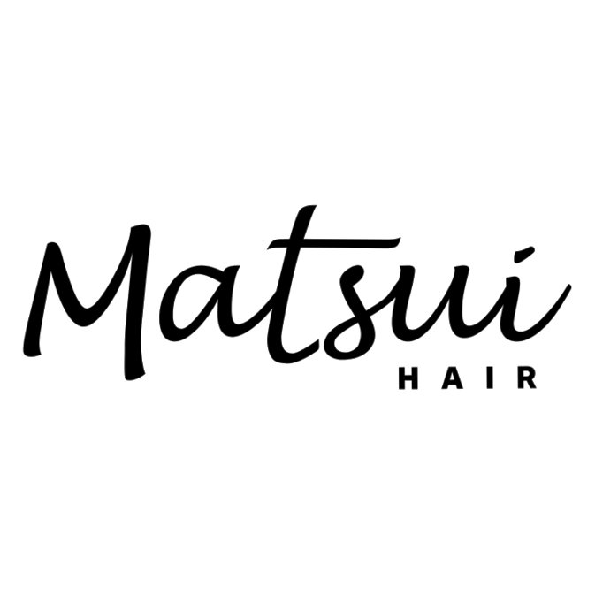 Matsui Hair logo with stylized font on a white background.
