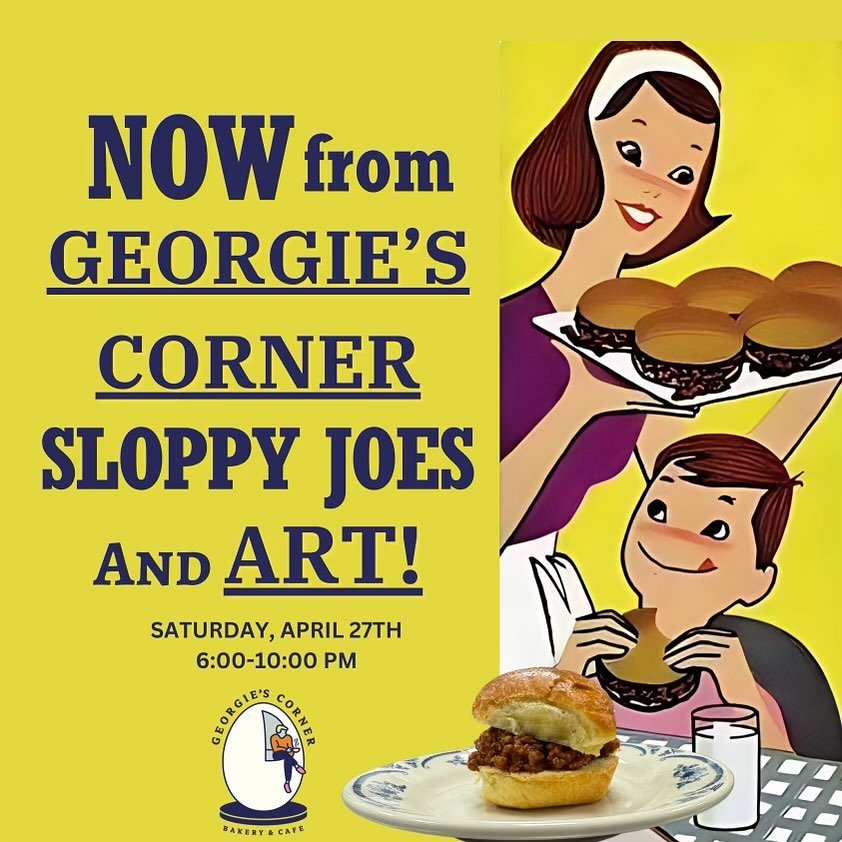 Introducing Sloppy Joe&rsquo;s and Art! Saturday, April 27th from 6-10pm!

Join us at Georgie&rsquo;s Corner for a night supporting local Pittsburgh artists - complete with a Sloppy Joe pop-up! 😋 

No tickets required! Kitchen open until 9pm!

#loca