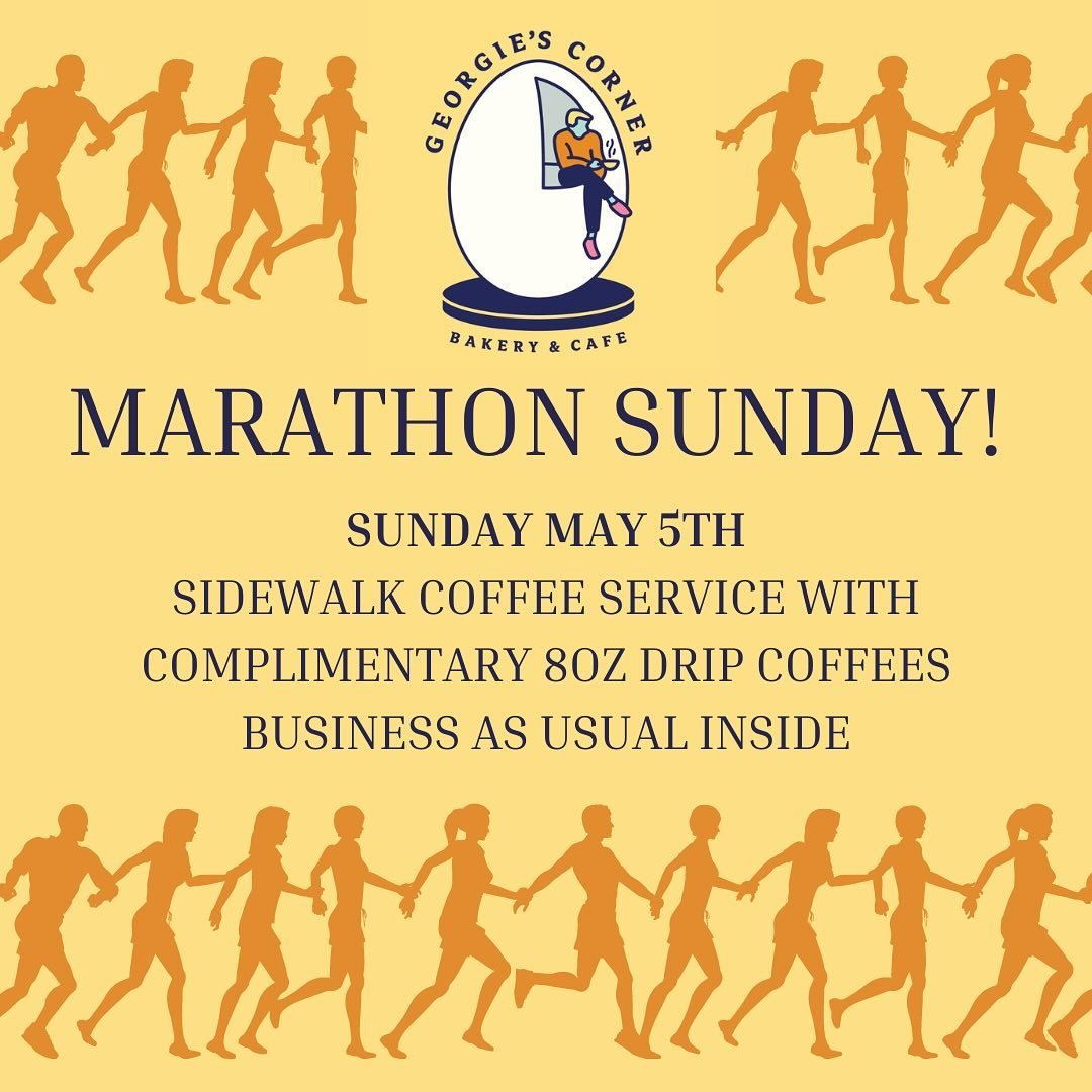 The Pittsburgh Marathon is this Sunday, May 5th! Join us on our corner to cheer on all the runners! Complimentary 8oz drip coffees outside, business as usual inside! 🏃🏽 🏃🏽&zwj;♀️ 🏃🏼&zwj;♂️