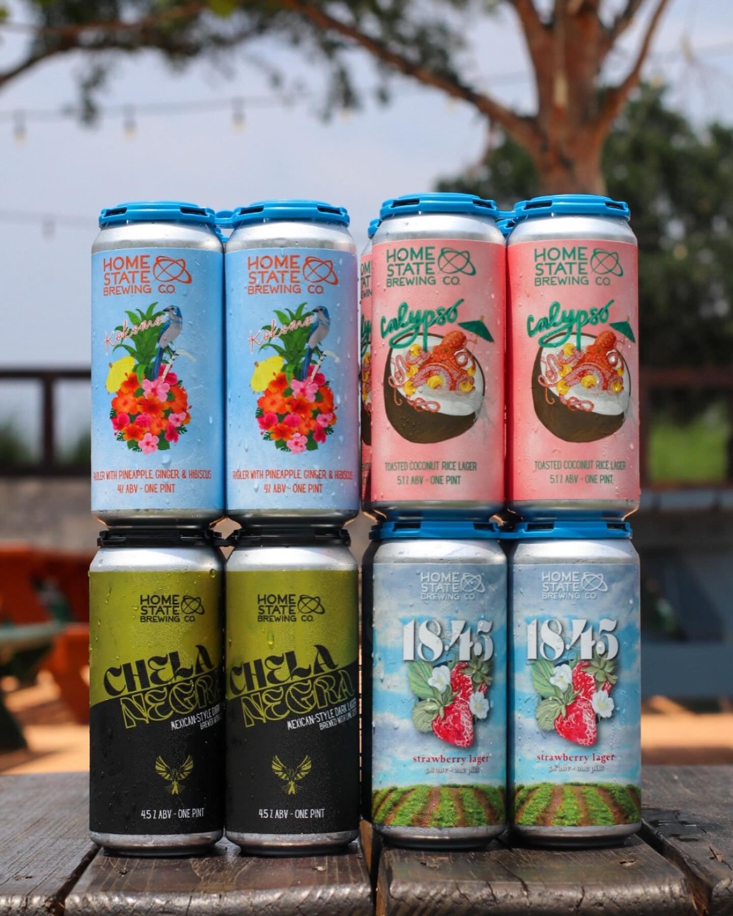 ‼️QUADRUPLE CAN DROP TOMORROW‼️

🌺Kokomo🌺
Radler w/ pineapple, hibiscus &amp; ginger 
4% ABV

🥥Calypso🥥
Toasted coconut rice lager 
5.1% ABV

🍓1845: Strawberry Lager🍓
5.8% ABV 

🍋&zwj;🟩Chela Negra🍋&zwj;🟩
Dark Mexican lager w/ lime zest 
4.5