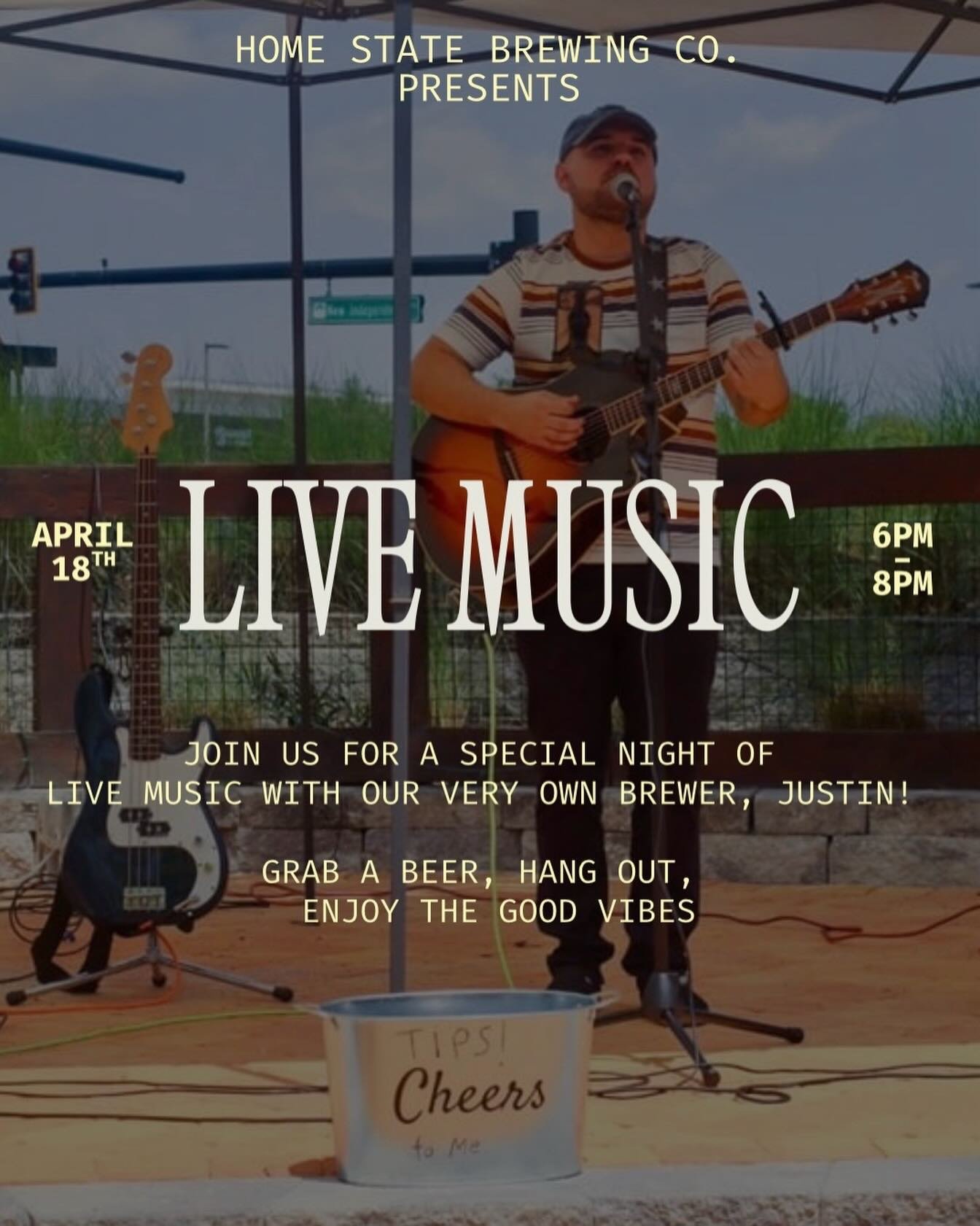 Brewing by day&hellip; serenading by night 🎶 Join us for a special night of live music with our very own brewer, Justin! 

April 18th from 6&ndash;8PM 

Free to attend&mdash;just bring your crew and come hear the voice of an angel 🤘🍻